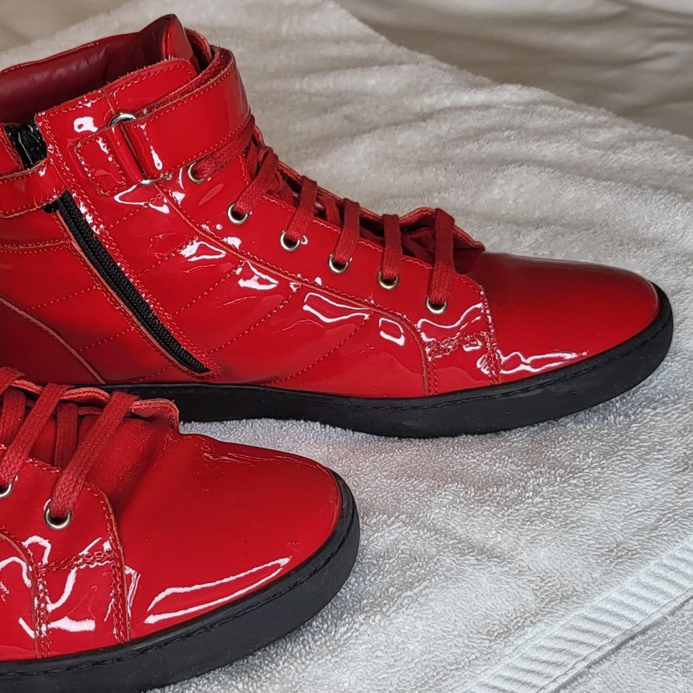 Dolce & Gabbana Patent Leather Red Boots and Red Trainers